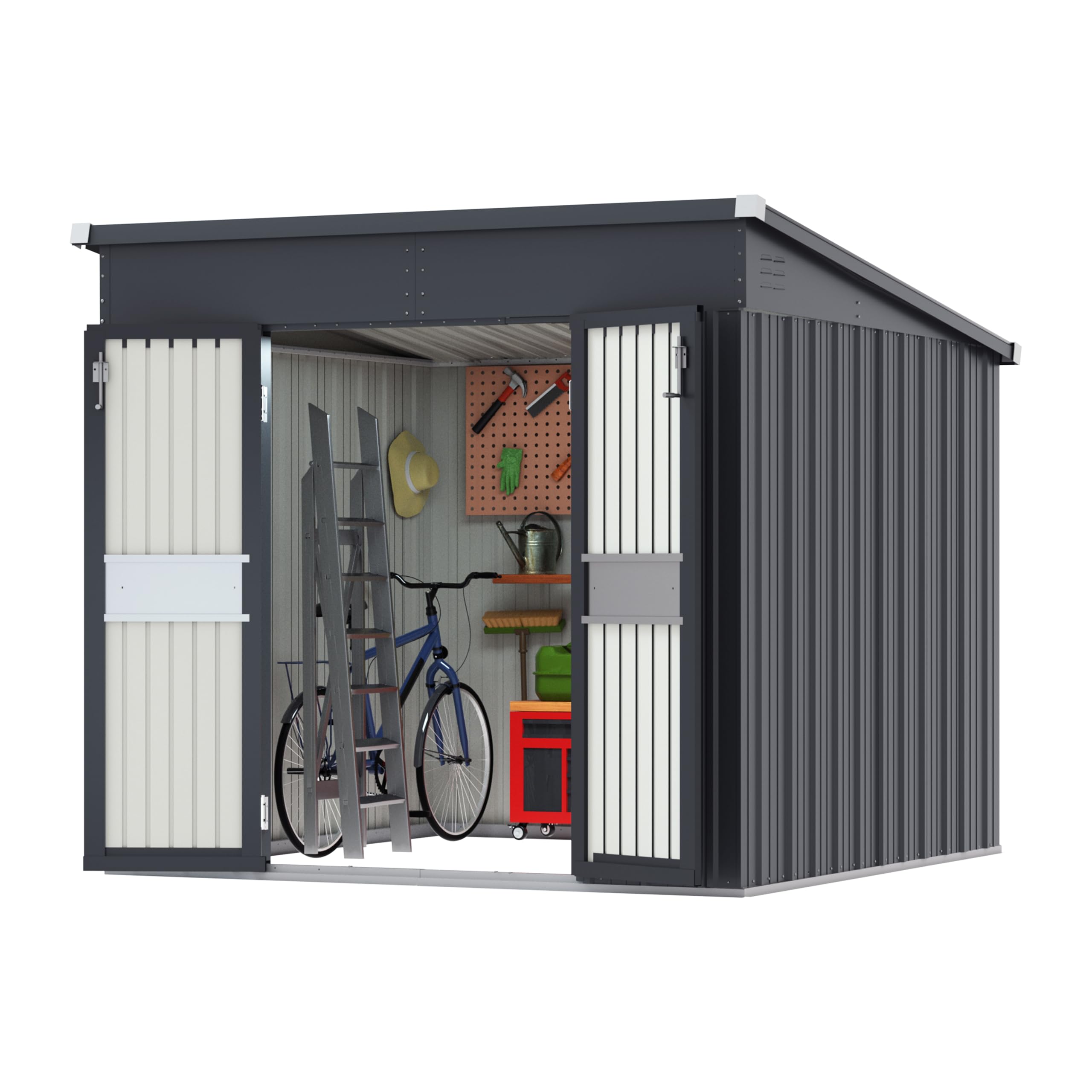 Amazon.com : MUPATER 7 x 8 ft Outdoor Storage Shed,Galvanized